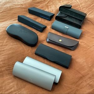 Set of ten eyeglasses cases